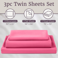 3-Piece Brushed Microfiber Twin Sheet Set, Purple view 78