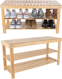 2-Tier Bamboo Shoe Rack/Bench view 5