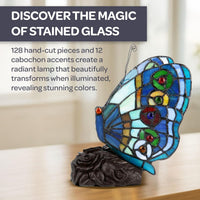 Tiffany Style Butterfly Lamp, 7" X 6" X 8.5" view 4