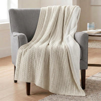 Cable Knit Throw Blanket for Couch, Sofa, or Bed view 1