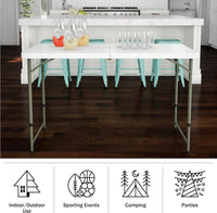 Indoor/Outdoor Portable Folding Table, Black, 2.5ft view 11