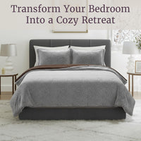 Faux Fur Comforter Set, 3 Piece Full/Queen Size view 3