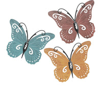 Butterfly Metal Wall Art, 3-Piece-Set view 2