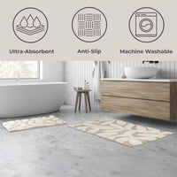 Bathroom Rug Set, Sage Green, 2-Piece-Set, 35"x22"/25"x18" view 9