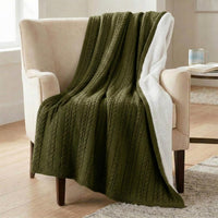Cable Knit Throw Blanket for Couch, Sofa, or Bed view 19