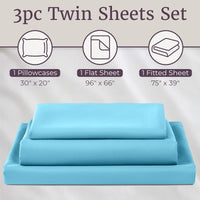 3-Piece Brushed Microfiber Twin Sheet Set, Purple view 21