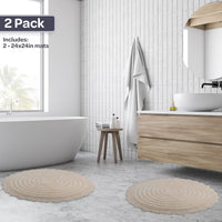 Bathroom Rugs - 2-Piece Woven 1560GSM Cotton Bath Mat Set view 2