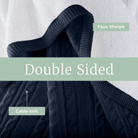 Cable Knit Throw Blanket for Couch, Sofa, or Bed view 16