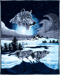 Wolf Blanket - 74x91-inch Printed Winter Wolf Blanket, Queen view 1