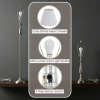 Brushed Steel Table Lamps, Silver view 10