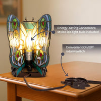 Tiffany Style Butterfly Lamp, 7" X 6" X 8.5" view 2