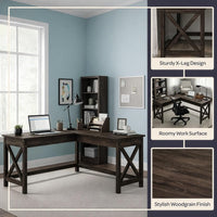 Computer Desk for Home Office, Dark Gray view 3