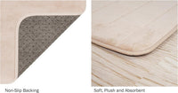 Oversized Bathroom Rug-Memory Foam Bath Mat in Beige Textured view 2