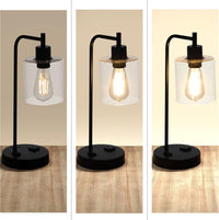 Set of 2 Table Lamps - Industrial Lamps with USB, Black - Set of 2 view 2
