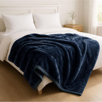 Faux Fur Throw Blanket, Gray view 2