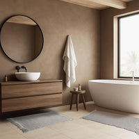 Bathroom Rugs - 2-Piece Waffle Bath Mat Set for Boho Bathroom view 5