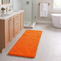 Bath Mat - 58x24-Inch Bathroom Runner with Non-Slip Backing, Orange view 1
