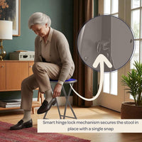 Portable Folding Stool with Backless Seat Set of 4, Blue, 18" view 5