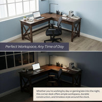 Computer Desk for Home Office, Dark Gray view 4
