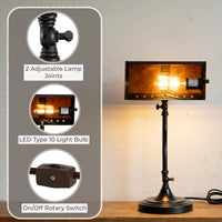 Mission-Style Bankers Desk Lamp, Black, 10" x 9" x 14" view 3