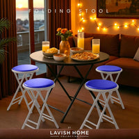 Folding Stool with Padded Backless Seat Set of 4, Gray, 24" view 20