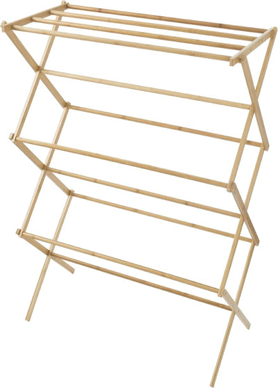 Bamboo Clothes Drying Rack, 27.5" x 14.25" x 42"