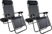 Zero Gravity Chairs - Set of 2 Outdoor Chairs with Side Tables view 1