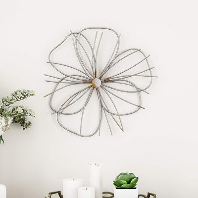 Wall Decor - Metallic Layered Wire Flower Sculpture