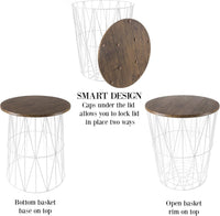 End Tables - Square Nesting Tables Set of 2, Brown Woodgrain view 14
