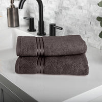 Bathroom Towels Set, Bathroom Accessories, Charcoal, Set, 54.5" x 28" view 3