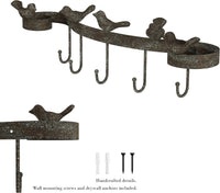 Decorative Birds on Ribbon Hook-Cast Iron Shabby Chic Rustic view 3