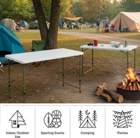 Indoor/Outdoor Portable Folding Table, Black, 2.5ft view 35