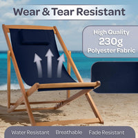 Beach Lounge Chair - Adjustable Height Reclining Sling Chair view 3