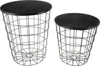 Round End Tables - Nesting Tables Set of 2, Black view 6