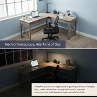 59" L-Shaped Desk - Corner Computer Desk for Home Office view 10