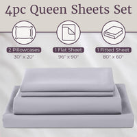3-Piece Brushed Microfiber Twin Sheet Set, Purple view 94