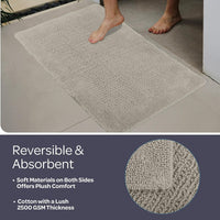 Bathroom Rugs - 2-Piece 2500GSM Cotton Bath Mat Set view 8