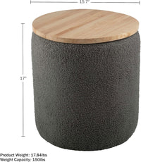 Storage Ottoman - Teddy Fabric, (L) 17” x (W) 15.7” x (H) 17” view 5
