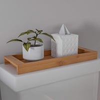 Bamboo Bathroom Vanity Tray-Natural Wood Eco-Friendly Holder view 3