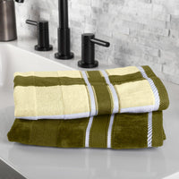Bathroom Towels Set, Bathroom Accessories, Green, Set of 6 view 4