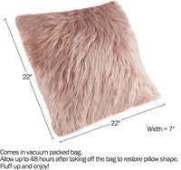 22 Plush Pillow Luxury Square Accent Pillow Insert and Shag view 2