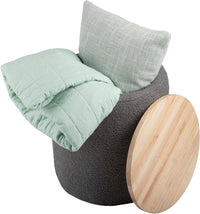 Storage Ottoman - Teddy Fabric Upholstered, 15.7"D x 17"W x 17"H view 6