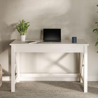 Writing Desk - Work Desk with X-Pattern Legs - for Office, White view 2