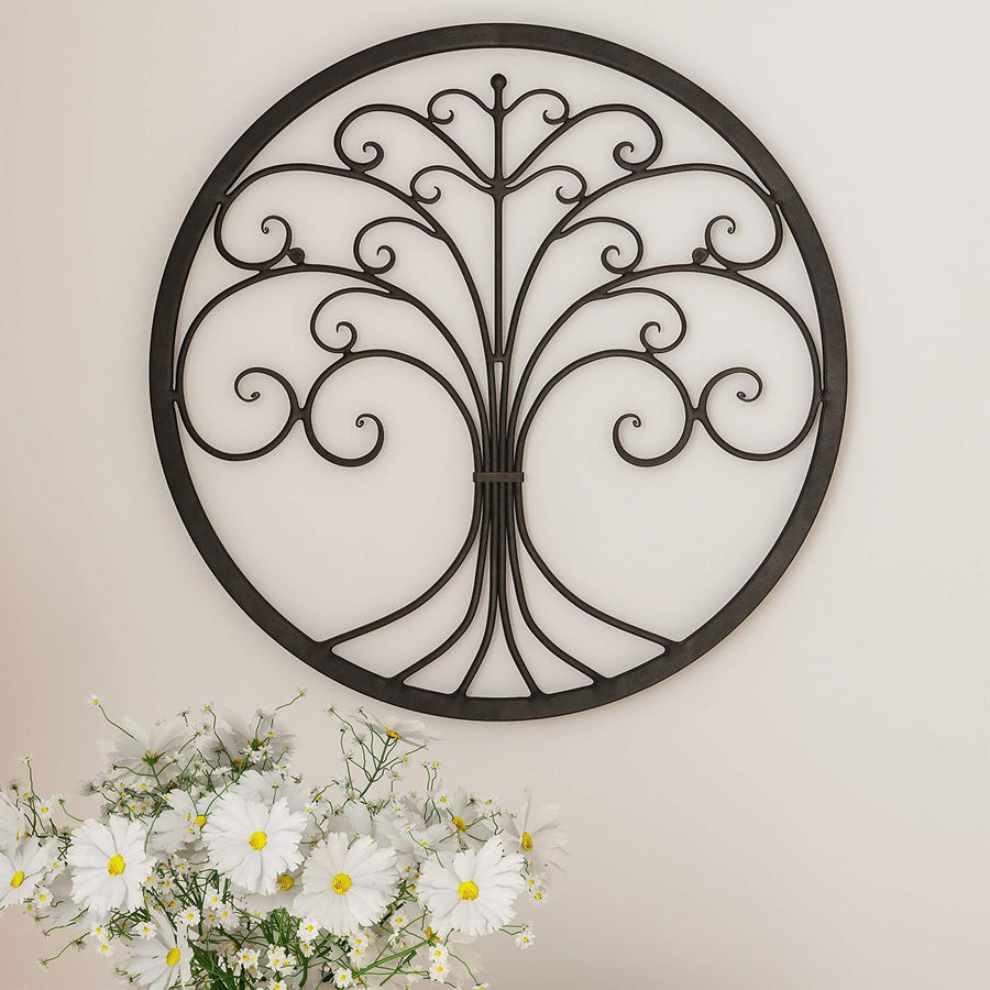 Wall Dcor Iron Metal Tree of Life Modern Wall Sculpture Art &mdash; Lavish Home