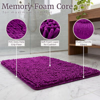 2 Piece Bathroom Rug Set, Purple view 3