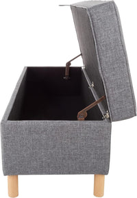 Storage Ottoman - Tweed Polyester Footrest or Bench Organizer view 6