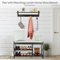 Coat Rack with Shelf and 4 Hooks view 5