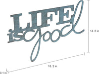 Life is Good' Wall Art, Teal Blue Distressed, 18.2"x14.6" view 6