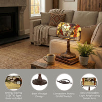 Tiffany Style Bankers Desk Lamp, (L) 10.5" x (W) 5" x (H) 12.5" view 5