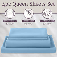 3-Piece Brushed Microfiber Twin Sheet Set, Purple view 46
